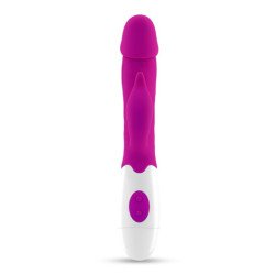 VIBRADOR CON ESTIMULADOR DE CLÍTORIS MOCHI MORADO Y LUBRICANTE DE BASE AGUA INCLUIDO CRUSHIOUS