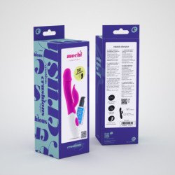 VIBRADOR CON ESTIMULADOR DE CLÍTORIS MOCHI MORADO Y LUBRICANTE DE BASE AGUA INCLUIDO CRUSHIOUS