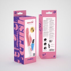 VIBRADOR CON ESTIMULADOR DE CLÍTORIS MOCHI ROSA Y LUBRICANTE DE BASE AGUA INCLUIDO CRUSHIOUS