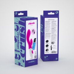 VIBRADOR CON ESTIMULADOR DE CLÍTORIS CHERIE Y LUBRICANTE DE BASE AGUA INCLUIDO CRUSHIOUS