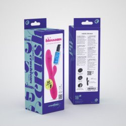 VIBRADOR RECARGABLE CON ESTIMULADOR DE CLÍTORIS BLOSSOMS ROSA FUERTE Y LUBRICANTE DE BASE AGUA INCLUIDO CRUSHIOUS