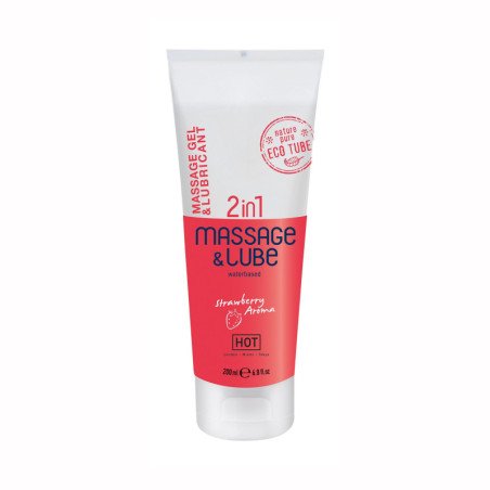 GEL DE MASAJE Y LUBRICANTE 2EN1 CON SABOR A FRESA HOT? 200ML