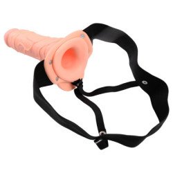 STRAP-ON HUECO CON TESTICULOS REAL RAPTURE AIR FEELING 8" BLANCO