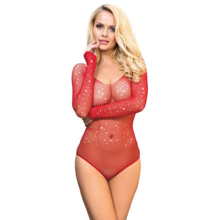 SUBBLIME - 952303 CHAQUETA BRILLANTE CON HOMBROS DESCUBIERTOS, MANGA LARGA, ROJA, TALLA ÚNICA