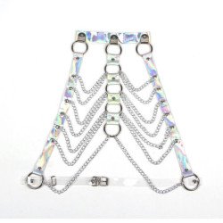 SUBBLIME - 953737 ARNÉS DE PECHO CON ANILLOS Y CADENAS PLATEADO TALLA ÚNICA
