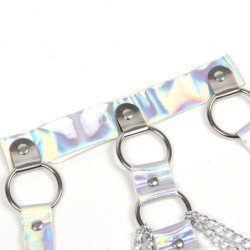 SUBBLIME - 953737 ARNÉS DE PECHO CON ANILLOS Y CADENAS PLATEADO TALLA ÚNICA