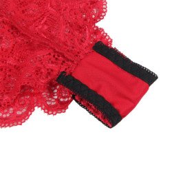 SUBBLIME - 953904 CAMISO DE SEDA Y ENCAJE + BRAGUITAS ROJO L/XL