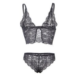SUBBLIME - 953928 CAMISO DE SEDA Y ENCAJE + BRAGUITAS NEGRO L/XL