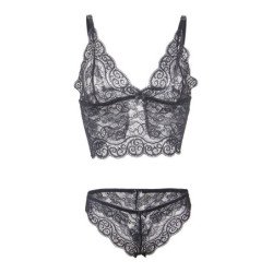 SUBBLIME - 953928 CAMISO DE SEDA Y ENCAJE + BRAGUITAS NEGRO L/XL