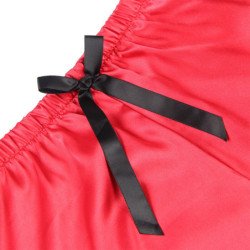 SUBBLIME - 953959 CAMISO DE SEDA CASUAL + PANTALONES DE ENCAJE NEGRO/ROJO TALLA S/M