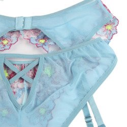 SUBBLIME - 954109 SUJETADOR + BRAGUITAS CON LIGUERO DISEÑO FLORAL AZUL S/M