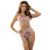 SUBBLIME - 954116 SUJETADOR + BRAGUITAS CON LIGUERO DISEÑO FLORAL AZUL L/XL