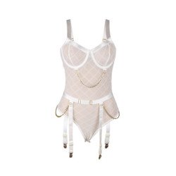 SUBBLIME - 954291 BODY CON CADENAS + LIGUERO BLANCO L/XL
