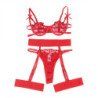 SUBBLIME - 954338 SUJETADOR + TANGA + LIGUERO CON ESTAMPADO DE CORAZONES ROJO L/XL
