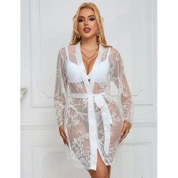 SUBBLIME - 954376 Camisón de manga larga con estampado floral, blanco, talla L/XL