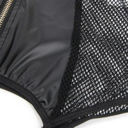 SUBBLIME - 954451 VESTIDO DE MALLA SEXY DE CUERO NEGRO L/XL