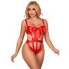 SUBBLIME - 954468 BODY SEXY CON TALÓN CALADO Y LAZO ROJO S/M