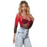 SUBBLIME - 952259 VESTIDO DE MANGA LARGA DE RED ELÁSTICA CON DEGRADADO ROJO Y NEGRO TALLA ÚNICA