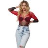 SUBBLIME - 952259 VESTIDO DE MANGA LARGA DE RED ELÁSTICA CON DEGRADADO ROJO Y NEGRO TALLA ÚNICA