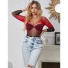 SUBBLIME - 952259 VESTIDO DE MANGA LARGA DE RED ELÁSTICA CON DEGRADADO ROJO Y NEGRO TALLA ÚNICA