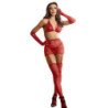 SUBBLIME - 952181 BODY DE RED CON GUANTES Y DIAMANTES ROJO TALLA ÚNICA