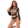 SUBBLIME - 952228 CONJUNTO DE 2 PIEZAS DE MANGA LARGA CON CALCETINES DE RED NEGRO TALLA ÚNICA