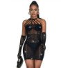 SUBBLIME - 952235 VESTIDO DE RED CON PEDRERÍA NEGRO TALLA ÚNICA