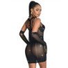 SUBBLIME - 952235 VESTIDO DE RED CON PEDRERÍA NEGRO TALLA ÚNICA