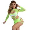 SUBBLIME - 952280 BODYSTOCKING DE REJILLA ELSTICO MANGA LARGA VERDE TALLA ÚNICA