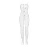 SUBBLIME - 951740 BODYSTOCKING CROTCHLESS DE REJILLA CON LAZOS BLANCO TALLA ÚNICA