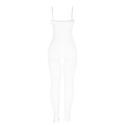 SUBBLIME - 951740 BODYSTOCKING CROTCHLESS DE REJILLA CON LAZOS BLANCO TALLA ÚNICA