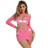 SUBBLIME - 952273 VESTIDO DE MANGA LARGA CON TEXTURA DE RED ELÁSTICA ROSA TALLA ÚNICA