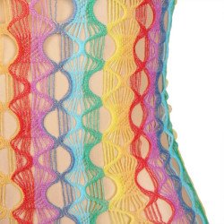 SUBBLIME - 952365 VESTIDO DE RED CON HOMBROS DESNUDOS ARCOÍRIS TALLA ÚNICA