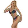 SUBBLIME - 952426 VESTIDO DE RED DE MANGA LARGA ARCOÍRIS TALLA ÚNICA