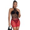 SUBBLIME - 952242 BODYSTOCKING DE REJILLA ELSTICO DEGRADADO ROJO Y NEGRO TALLA ÚNICA