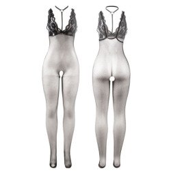 SUBBLIME - 951993 BODY DE RED NEGRO TRANSPARENTE SIN ENTREPIERNA TALLA ÚNICA