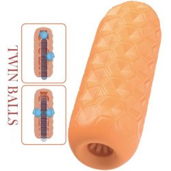 AMOR PRECIOSO - MASTURBADOR MASCULINO DE BOLAS GEMELAS NARANJA