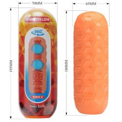 AMOR PRECIOSO - MASTURBADOR MASCULINO DE BOLAS GEMELAS NARANJA