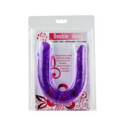 BAILE - DILDO DOBLE EN GELATINA FLEXIBLE LILA