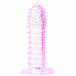 BAILE - FUNDA PARA EL PENE CON PUNTOS ESTIMULANTES ROSAS 14 CM