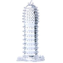 BAILE - FUNDA PARA EL PENE CON PUNTOS ESTIMULANTES TRANSPARENTES 14 CM