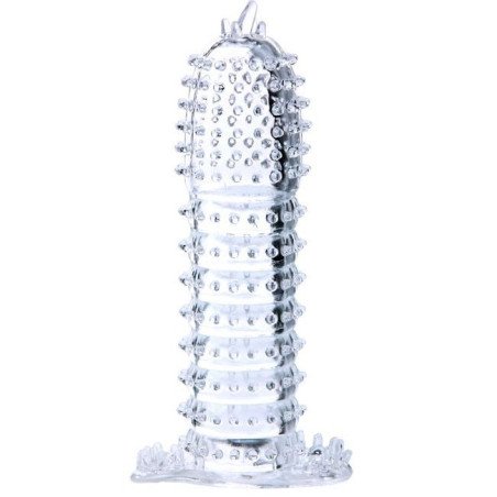 BAILE - FUNDA PARA EL PENE CON PUNTOS ESTIMULANTES TRANSPARENTES 14 CM