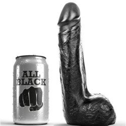 TOTALMENTE NEGRO - DILDO REALISTA NEGRO SUAVE DE 20 CM