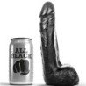 TOTALMENTE NEGRO - DILDO REALISTA NEGRO SUAVE DE 20 CM