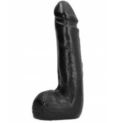 TOTALMENTE NEGRO - DILDO REALISTA NEGRO SUAVE DE 20 CM