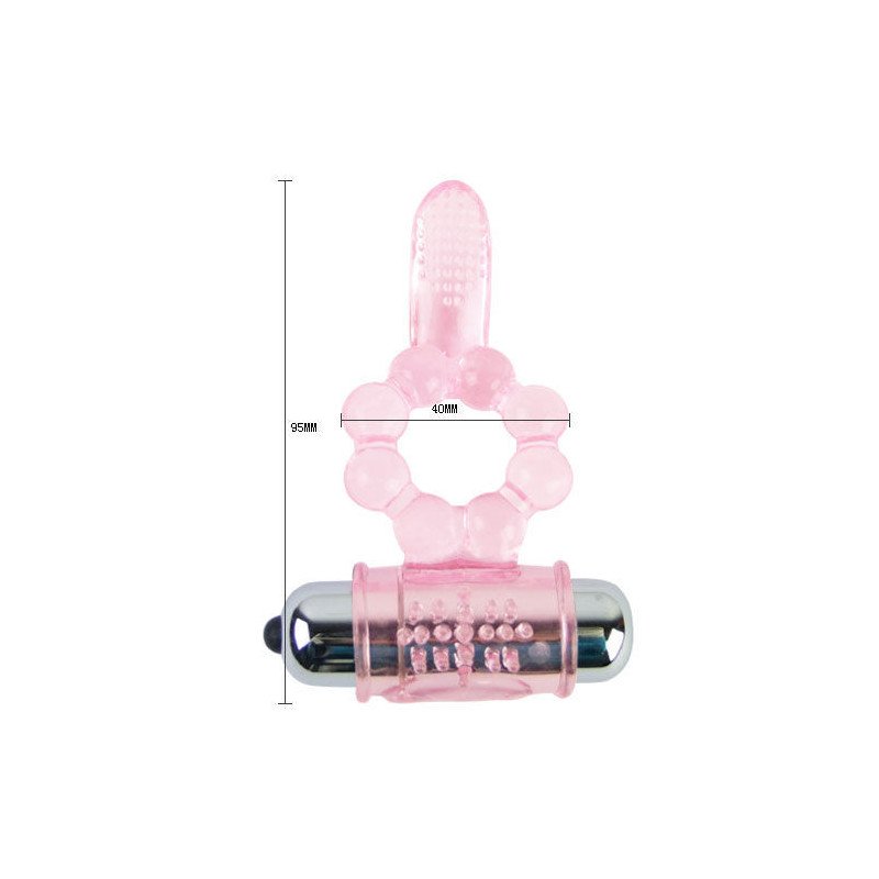 BAILE - ANILLO DE SILICONA CON 10 RITMOS DE LENGUA Y VIBRACIÓN ROSA