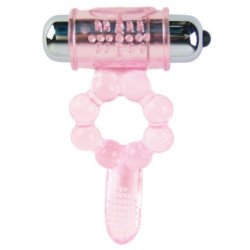 BAILE - ANILLO DE SILICONA CON 10 RITMOS DE LENGUA Y VIBRACIÓN ROSA