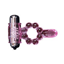 BAILE - ANILLO DE SILICONA CON 10 RITMOS DE LENGUA Y VIBRACIÓN ROSA