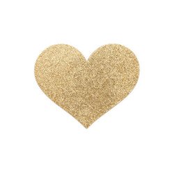 BIJOUX - INDISCRETS FLASH CUBIERTOS PARA PEZONES CON FORMA DE CORAZÓN DORADO