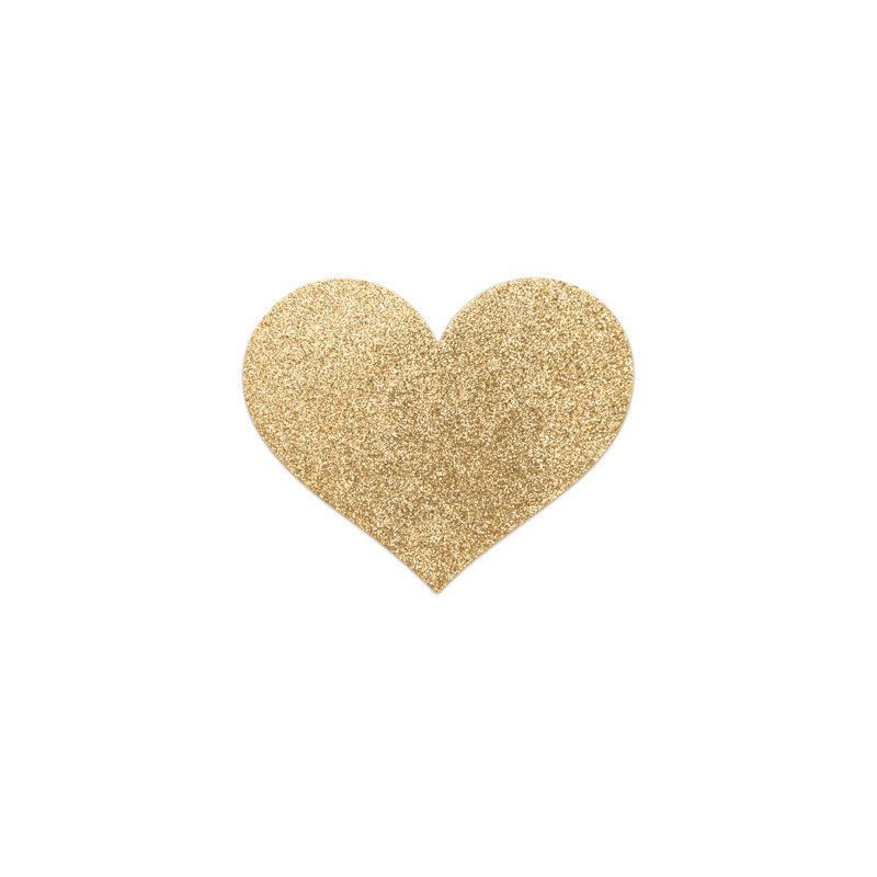 BIJOUX - INDISCRETS FLASH CUBIERTOS PARA PEZONES CON FORMA DE CORAZÓN DORADO